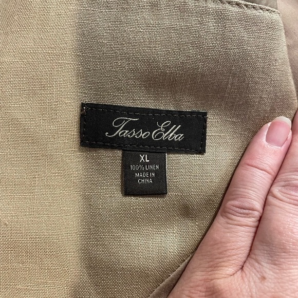 Tasso Elba Mens Tropical Weight LINEN Classic Fit Sportcoat Tan - Picture 5 of 6